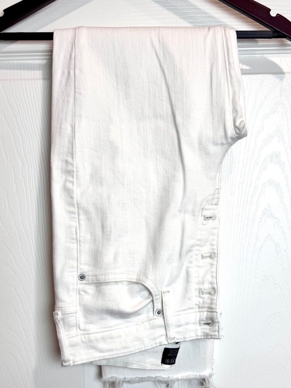 J. Crew High Rise Vintage Straight White Denim Jeans, Button Front, Sz 30